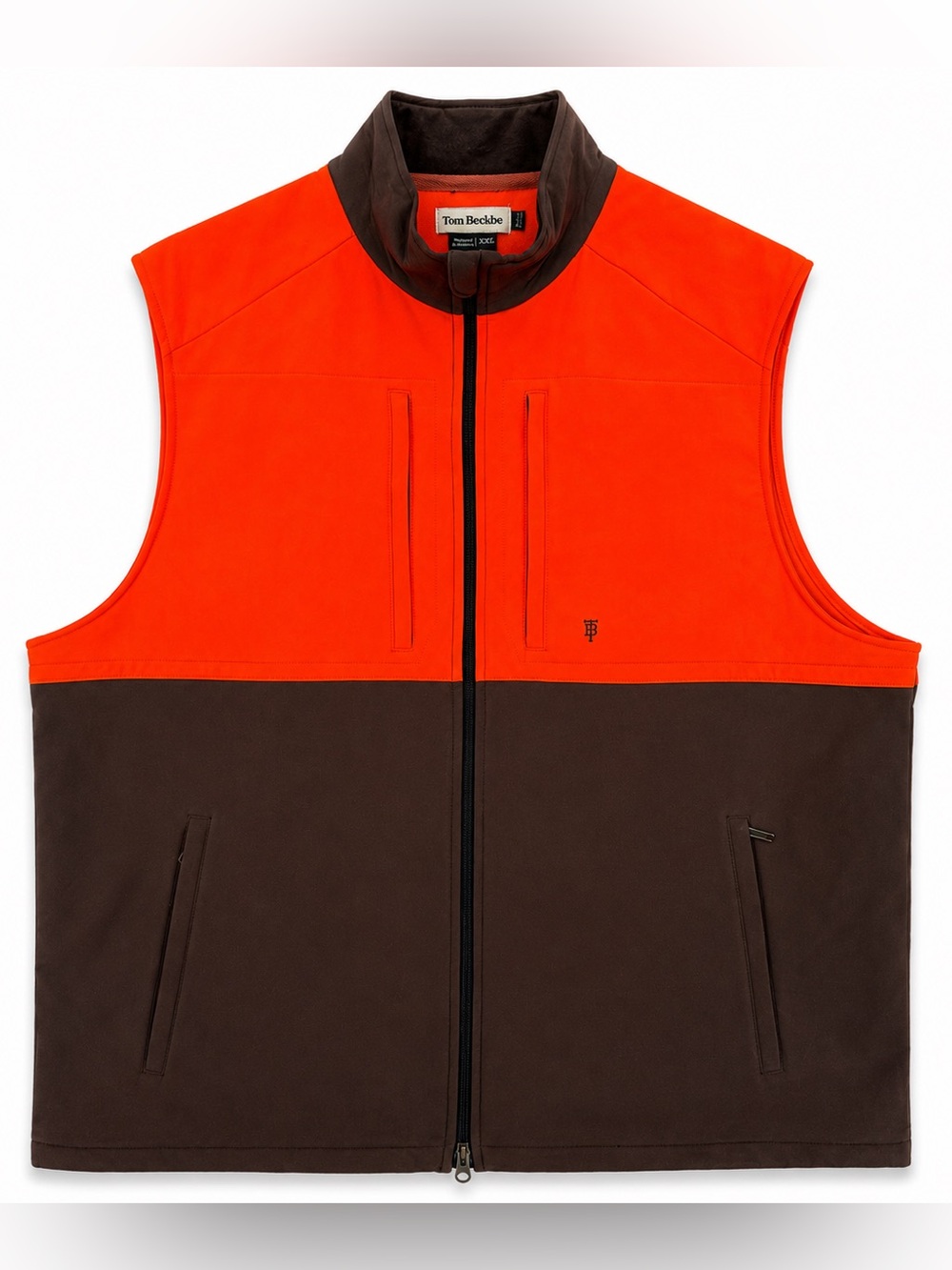 Tom‎ Beckbe Performance Blaze Orange Brown Soft Shell Hunting Vest XXL